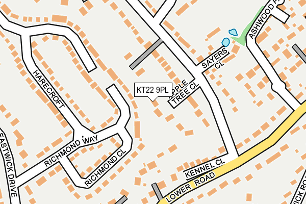 KT22 9PL map - OS OpenMap – Local (Ordnance Survey)