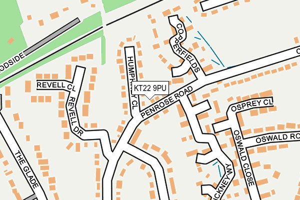 KT22 9PU map - OS OpenMap – Local (Ordnance Survey)