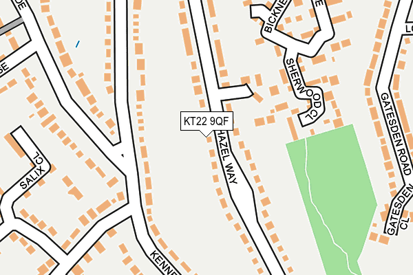 KT22 9QF map - OS OpenMap – Local (Ordnance Survey)