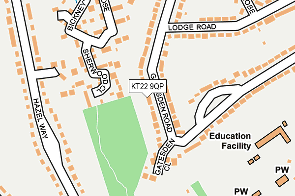 KT22 9QP map - OS OpenMap – Local (Ordnance Survey)