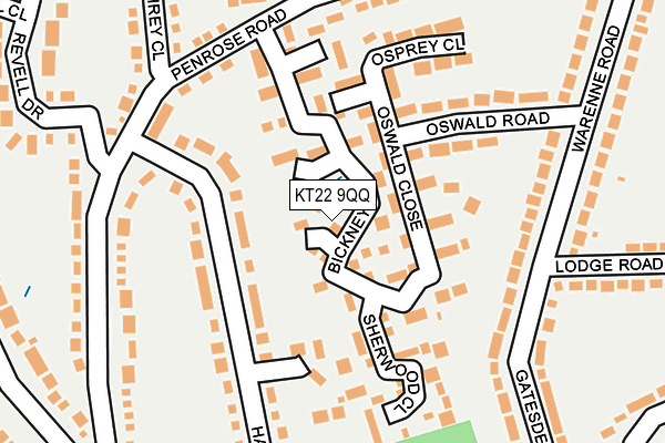 KT22 9QQ map - OS OpenMap – Local (Ordnance Survey)