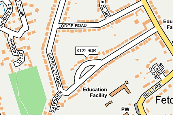 KT22 9QR map - OS OpenMap – Local (Ordnance Survey)