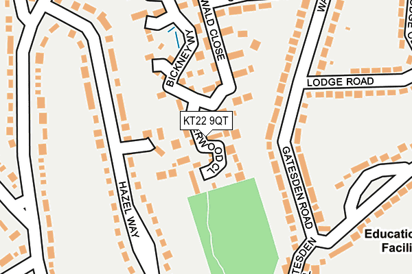 KT22 9QT map - OS OpenMap – Local (Ordnance Survey)