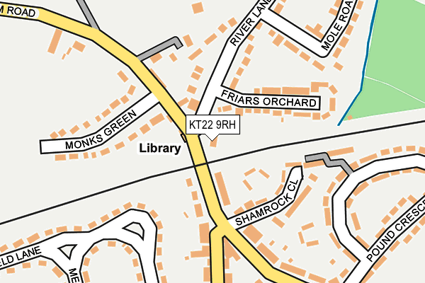 KT22 9RH map - OS OpenMap – Local (Ordnance Survey)