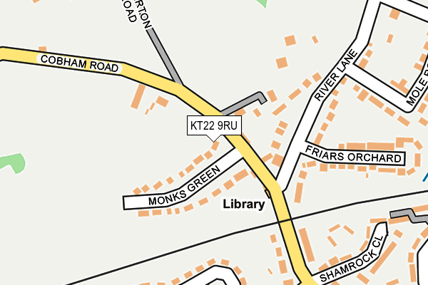 KT22 9RU map - OS OpenMap – Local (Ordnance Survey)