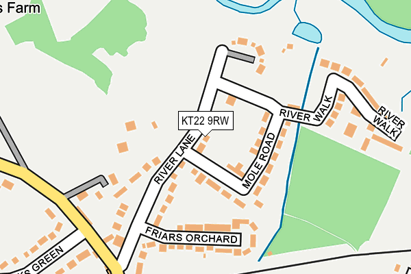 KT22 9RW map - OS OpenMap – Local (Ordnance Survey)