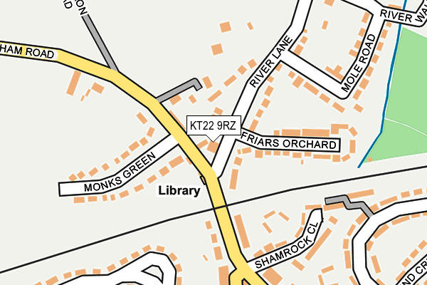 KT22 9RZ map - OS OpenMap – Local (Ordnance Survey)