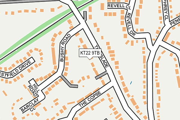 KT22 9TB map - OS OpenMap – Local (Ordnance Survey)