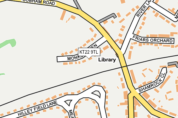 KT22 9TL map - OS OpenMap – Local (Ordnance Survey)