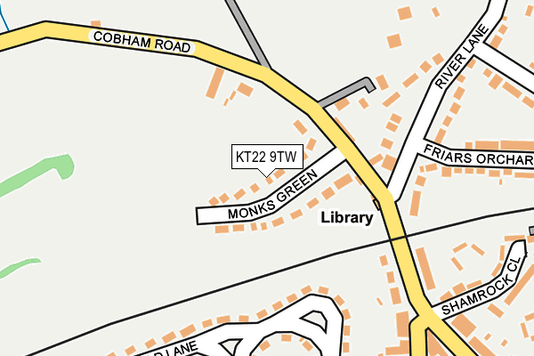 KT22 9TW map - OS OpenMap – Local (Ordnance Survey)