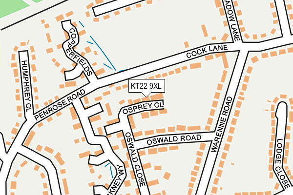 KT22 9XL map - OS OpenMap – Local (Ordnance Survey)