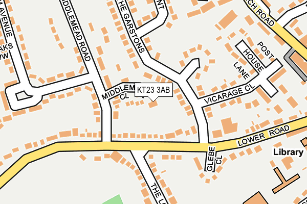 KT23 3AB map - OS OpenMap – Local (Ordnance Survey)