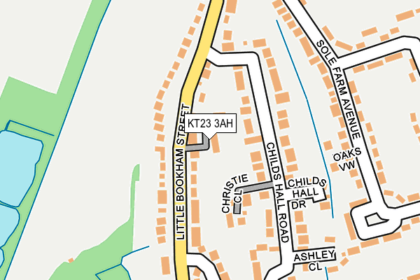 KT23 3AH map - OS OpenMap – Local (Ordnance Survey)