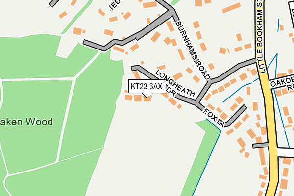 KT23 3AX map - OS OpenMap – Local (Ordnance Survey)