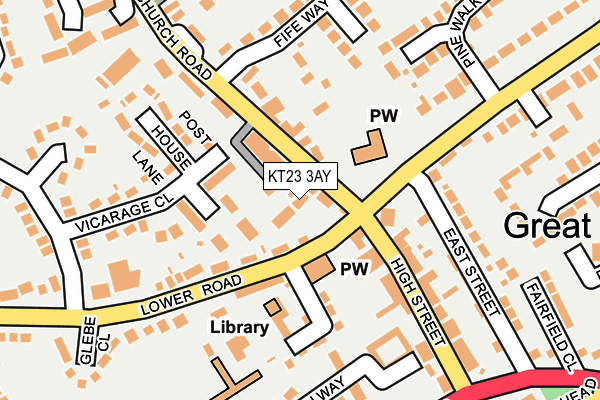 KT23 3AY map - OS OpenMap – Local (Ordnance Survey)