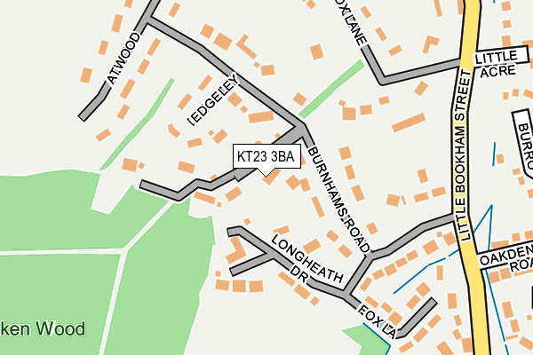 KT23 3BA map - OS OpenMap – Local (Ordnance Survey)