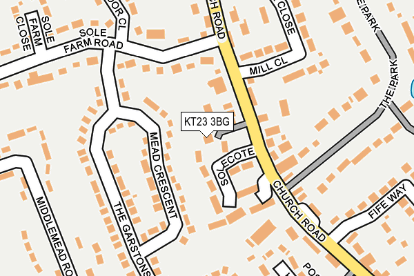 KT23 3BG map - OS OpenMap – Local (Ordnance Survey)