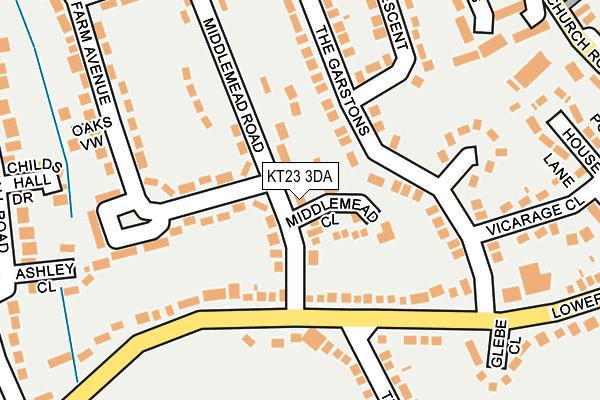 KT23 3DA map - OS OpenMap – Local (Ordnance Survey)