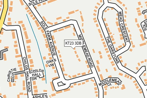 KT23 3DB map - OS OpenMap – Local (Ordnance Survey)