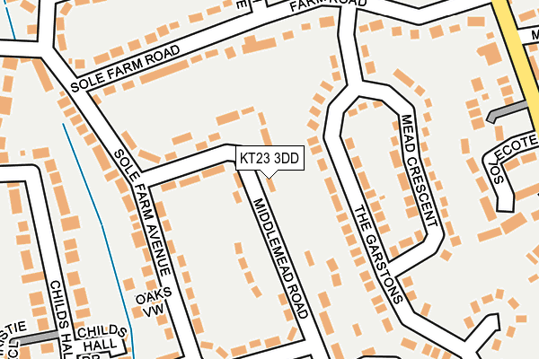 KT23 3DD map - OS OpenMap – Local (Ordnance Survey)