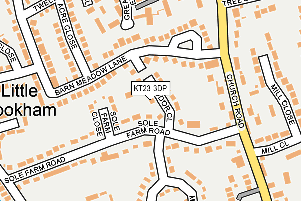 KT23 3DP map - OS OpenMap – Local (Ordnance Survey)