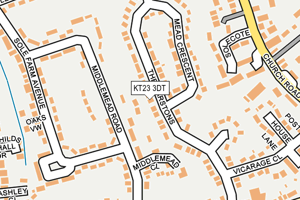 KT23 3DT map - OS OpenMap – Local (Ordnance Survey)