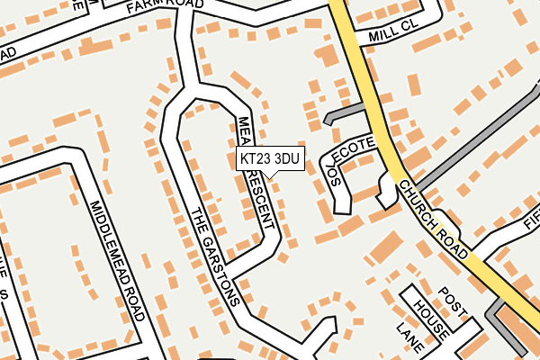 KT23 3DU map - OS OpenMap – Local (Ordnance Survey)