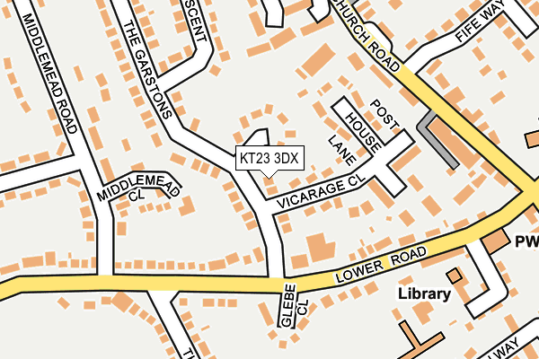 KT23 3DX map - OS OpenMap – Local (Ordnance Survey)