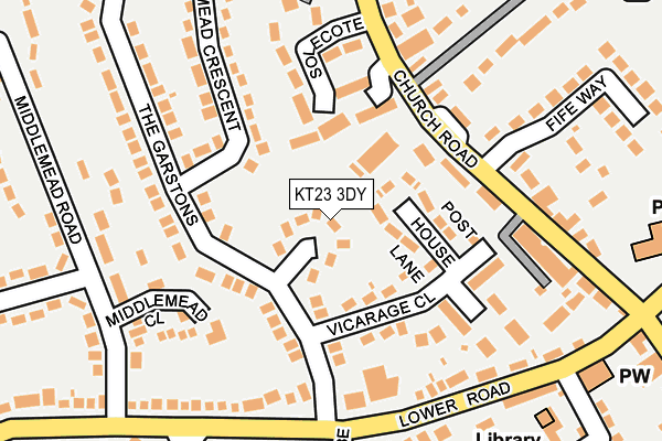 KT23 3DY map - OS OpenMap – Local (Ordnance Survey)