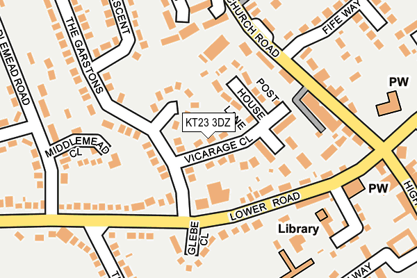 KT23 3DZ map - OS OpenMap – Local (Ordnance Survey)