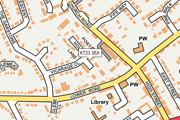 KT23 3EA map - OS OpenMap – Local (Ordnance Survey)