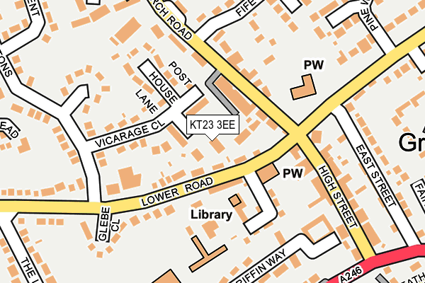 KT23 3EE map - OS OpenMap – Local (Ordnance Survey)