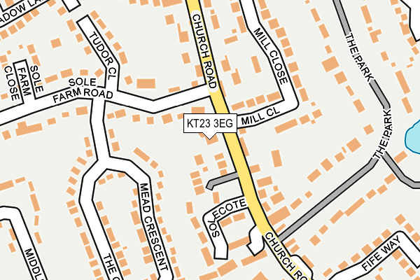 KT23 3EG map - OS OpenMap – Local (Ordnance Survey)