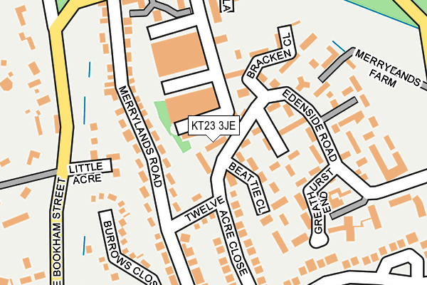 KT23 3JE map - OS OpenMap – Local (Ordnance Survey)