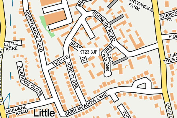 KT23 3JF map - OS OpenMap – Local (Ordnance Survey)