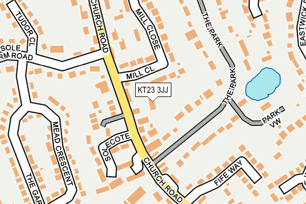 KT23 3JJ map - OS OpenMap – Local (Ordnance Survey)