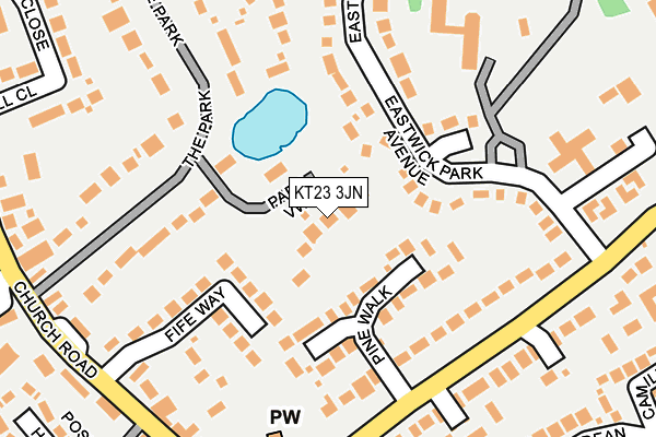 KT23 3JN map - OS OpenMap – Local (Ordnance Survey)