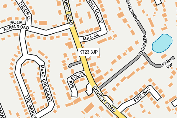 KT23 3JP map - OS OpenMap – Local (Ordnance Survey)