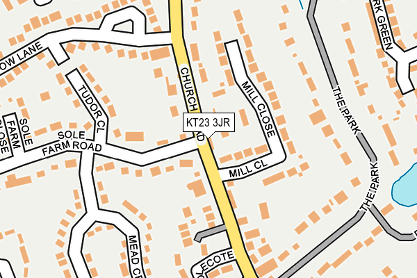 KT23 3JR map - OS OpenMap – Local (Ordnance Survey)