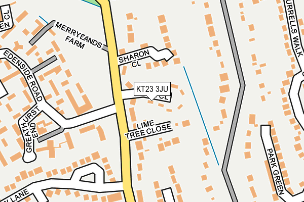 KT23 3JU map - OS OpenMap – Local (Ordnance Survey)