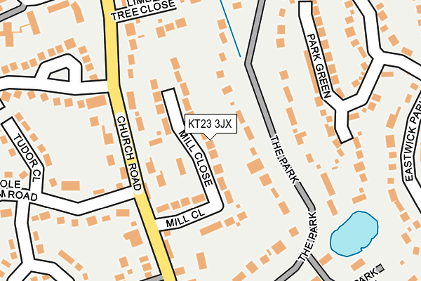 KT23 3JX map - OS OpenMap – Local (Ordnance Survey)