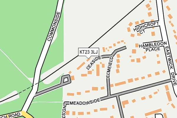KT23 3LJ map - OS OpenMap – Local (Ordnance Survey)