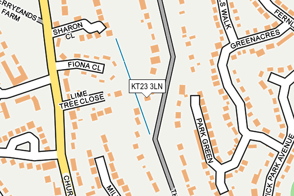 KT23 3LN map - OS OpenMap – Local (Ordnance Survey)