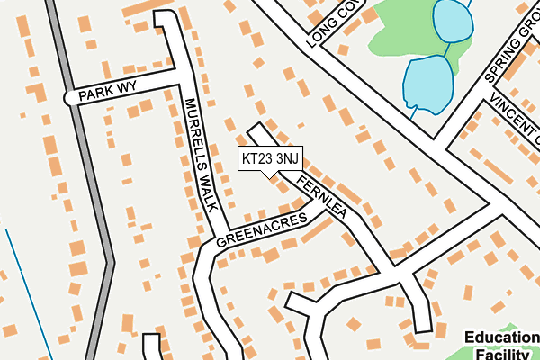 KT23 3NJ map - OS OpenMap – Local (Ordnance Survey)