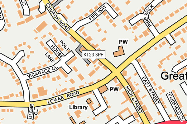 KT23 3PF map - OS OpenMap – Local (Ordnance Survey)