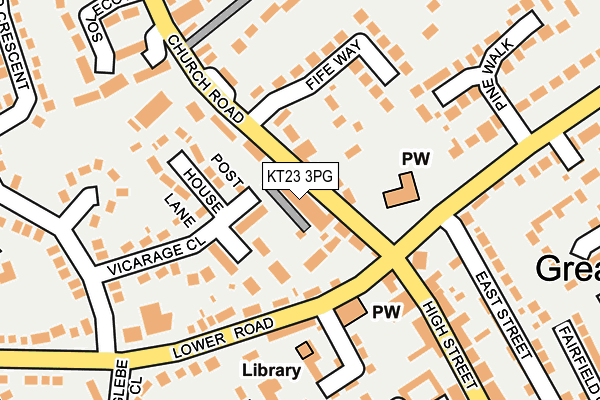 KT23 3PG map - OS OpenMap – Local (Ordnance Survey)