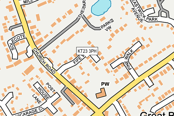 KT23 3PH map - OS OpenMap – Local (Ordnance Survey)