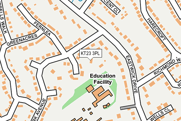 KT23 3PL map - OS OpenMap – Local (Ordnance Survey)