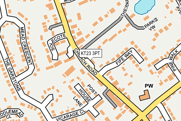 KT23 3PT map - OS OpenMap – Local (Ordnance Survey)