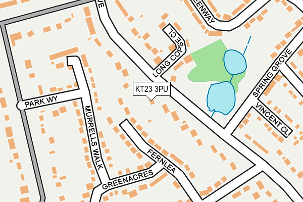 KT23 3PU map - OS OpenMap – Local (Ordnance Survey)